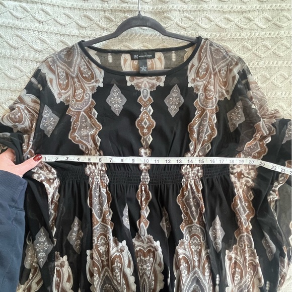 INC International Concepts Black Nylon Patterned Blouse Camisole Women's size M - Picture 12 of 16